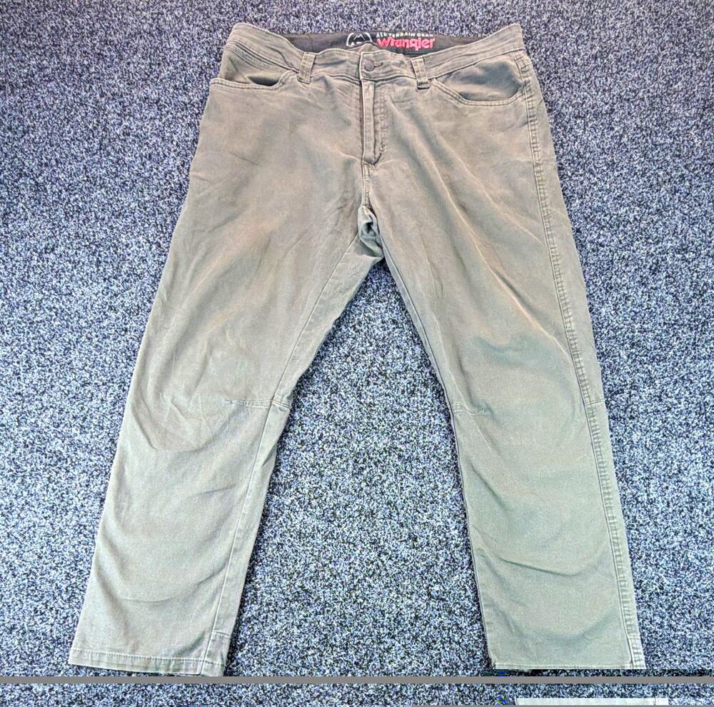 Wrangler ATG Men's Work Pants 36x30 Gray Canvas Cotton/Spandex 10NS875PT